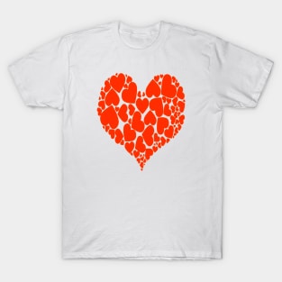 A Heart Of Hearts Romantic Design Monotone Red T-Shirt